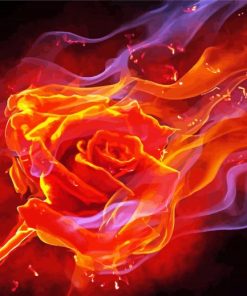 Flaming Rose paint by numbers