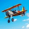 Flying Grey Biplane paint by number