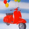 Flying Vespa paint by numbers