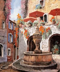 France St Paul De Vence Fountain paint by numbers