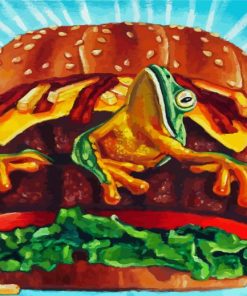 Frog In Burger paint by numbers