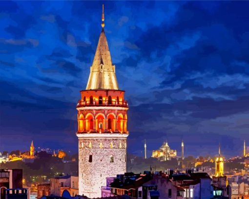 Galata Tower paint by numbers