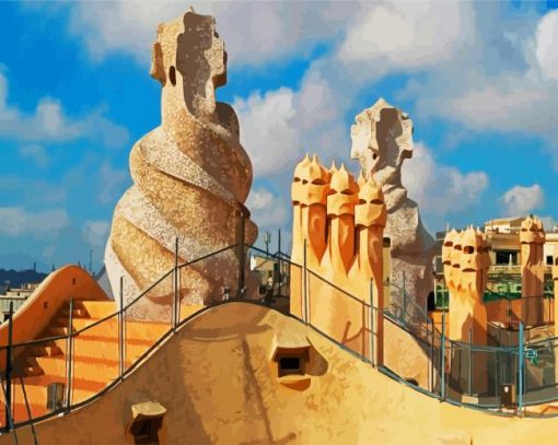 Gaudi Casa Mila Spain paint by number