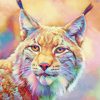 Geometric Colorful Bobcat Paint by numbers