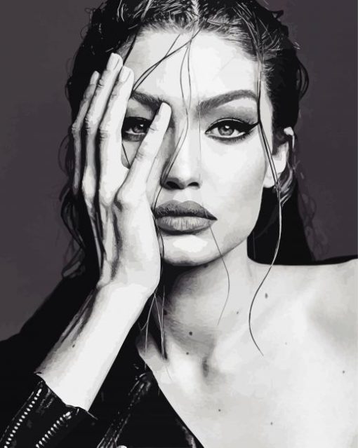 Gigi Hadid Black And White paint by numbers