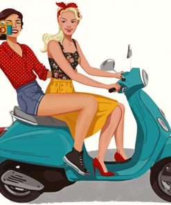 Girls On Lambretta paint by numbers