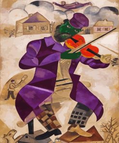 Green Violinist By Chagall paint by number