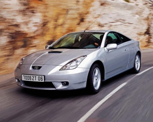 Grey Toyota Celica Car paint by number