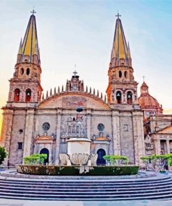 Guadalajara Cathedral paint by number