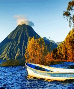 Guatemala Lake Atitlan Landscape paint by number