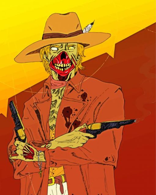 Gunslinger Zombie paint by number