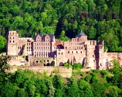 Heidelberg Castle paint by number