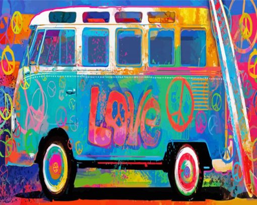 Hippie Campervan paint by numbers