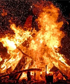 Huge Bonfire Sparks paint by number