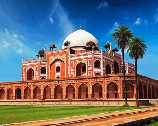 Humayun Tomb Delhi India paint by number