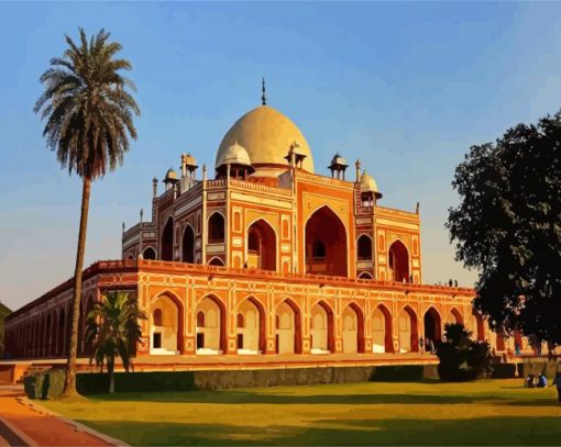 Humayun Tomb Delhi India paint by number