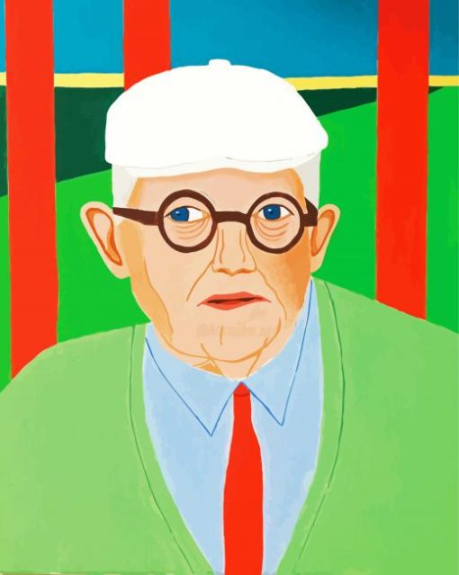 Illustration David Hockney paint by numbers