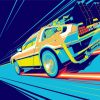 Illustration Delorean Car paint by number