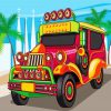 Illustration Jeepney paint by number