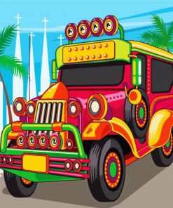 Illustration Jeepney paint by number