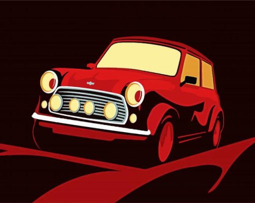 Illustration Mini Cooper paint by numbers