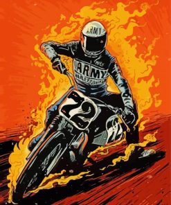 Illustration Motocross Racing paint by number