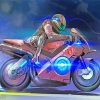 Illustration Motorcycle Driver paint by numbers