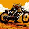 Illustration Motorcycle Race paint by number