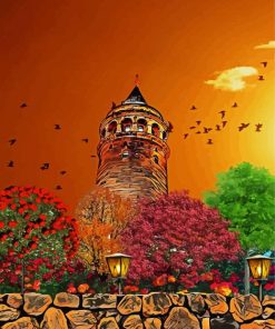 Istanbul Galata Tower Art paint by number