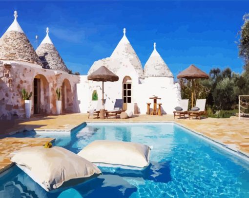 Italy Puglia Trulli paint by number