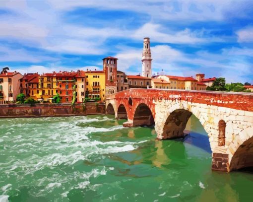 Verona Castelvecchio Bridge Paint By Number