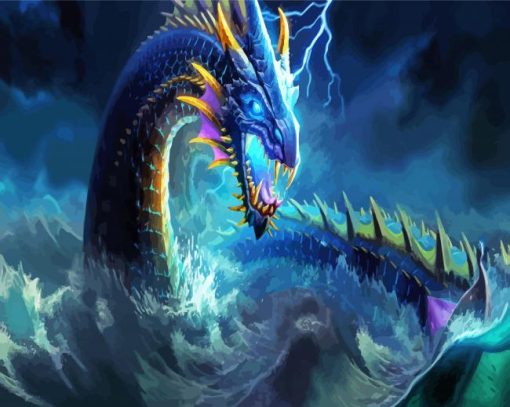 Jormungandr Sea Serpent paint by number