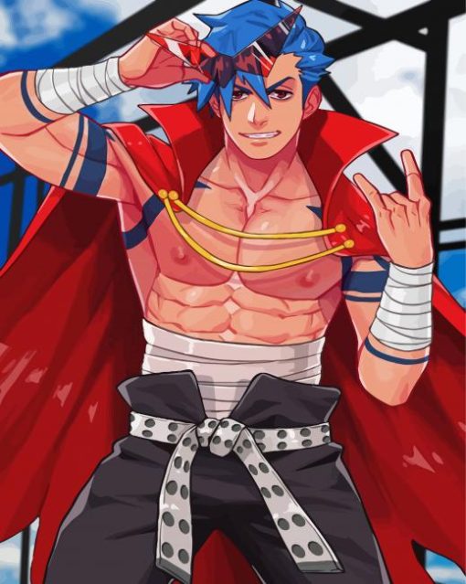 Kamina Gurren Lagann Anime paint by number