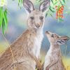 Kangaroo Baby And Mother paint by numbers