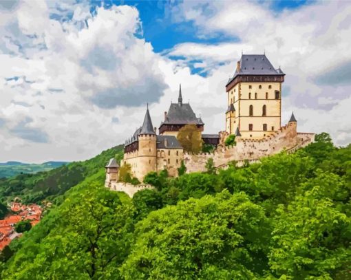 Karlštejn Castle Czech paint by number