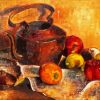 Kettle And Apples Still Life paint by number