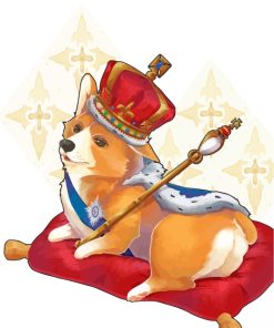 King Corgi Dog paint by numbers