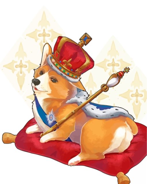 King Corgi Dog paint by numbers