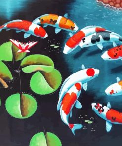 Koi Fish Pond paint by number