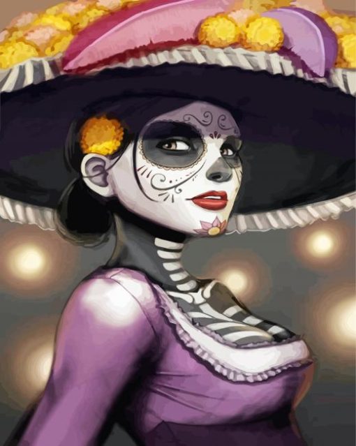 La Calavera Catrina Illustration paint by number