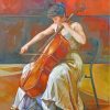 Lady Playing Cello Art paint by numbers