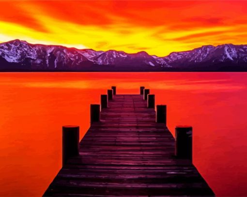 Lake Tahoe Dock paint by number