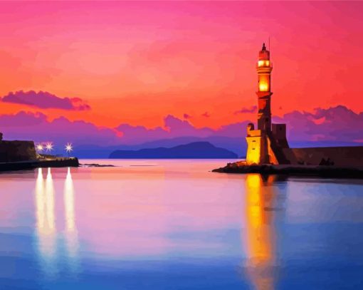 Lighthouse Of Chania Crete paint by number