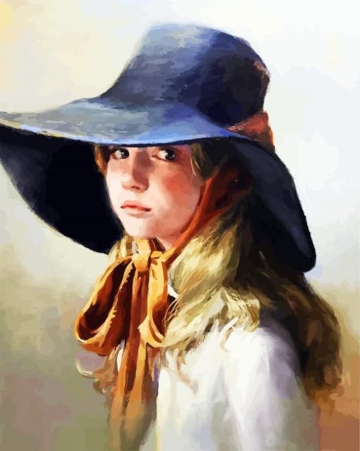 Little Girl In Sun Hat paint by numbers