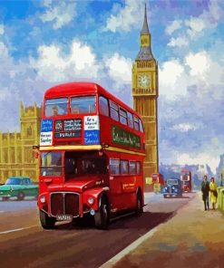 London Red Bus paint by numbers