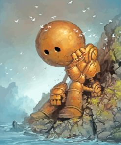 Lonely Sad Robot paint by numbers