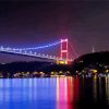 Luminous Bosphorus Bridge In Turkey paint by number