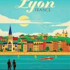 Lyon France Poster paint by number