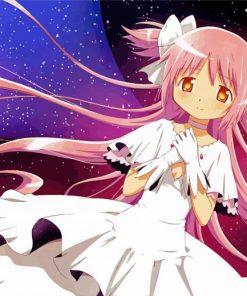 Madoka Kaname Anime Girl paint by numbers