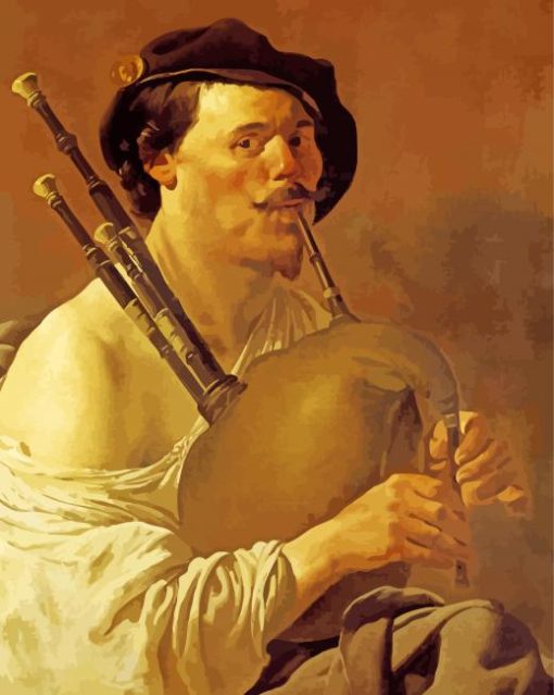 Man Playing Bagpipes Art paint by number